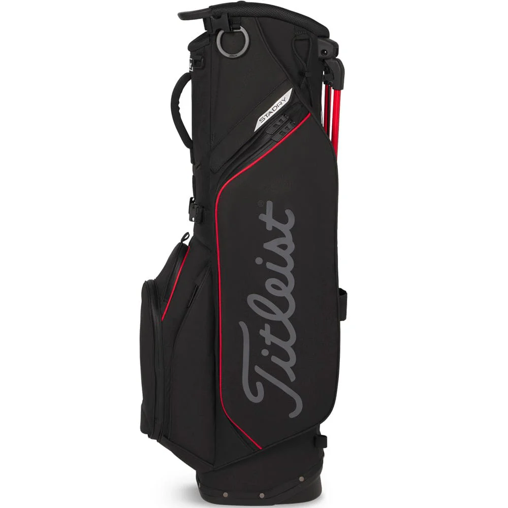 Titleist Players S5 StaDry Waterproof Stand Bag - Black/Red/Graphite - Image 3