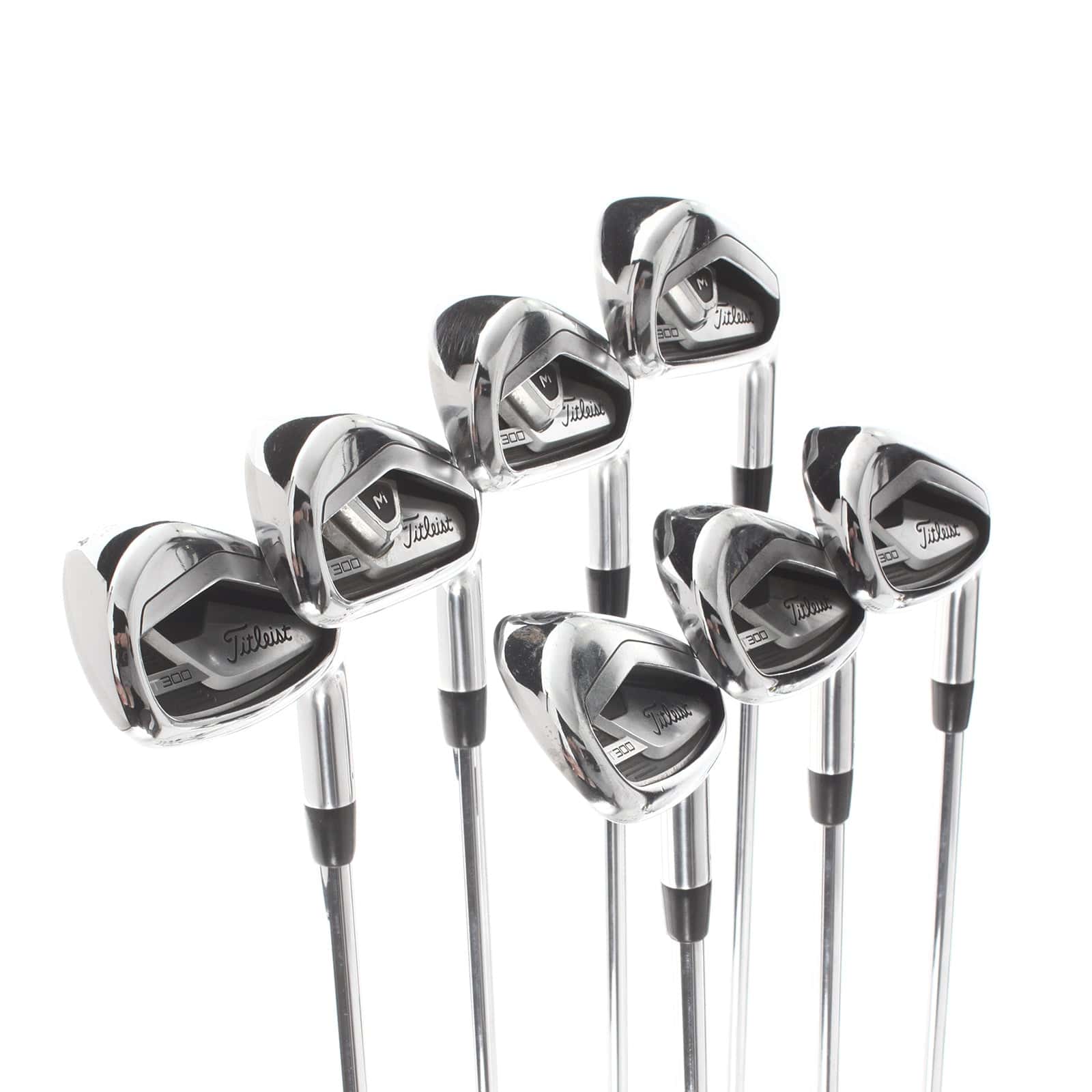 Titleist T300 Steel Mens Right Hand Irons 5-GW Stiff - AMT Black - Image 2