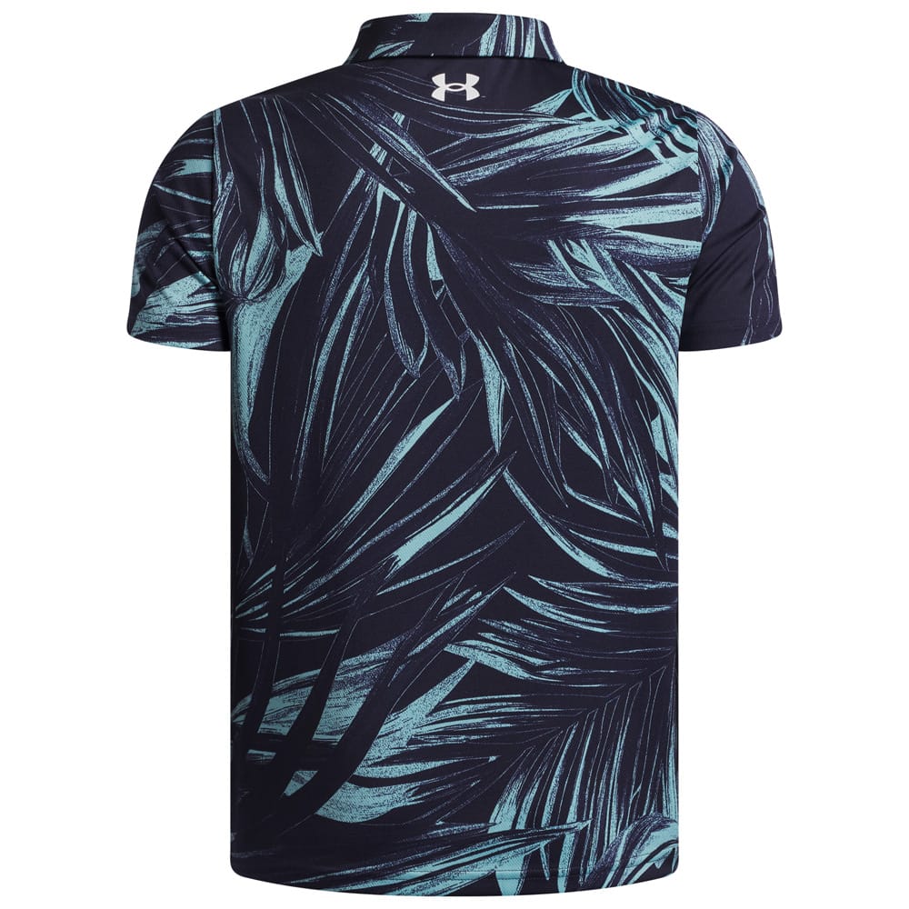 Under Armour Boys Matchplay Printed Polo Shirt - Midnight Navy/Blue Haze/White - Image 2