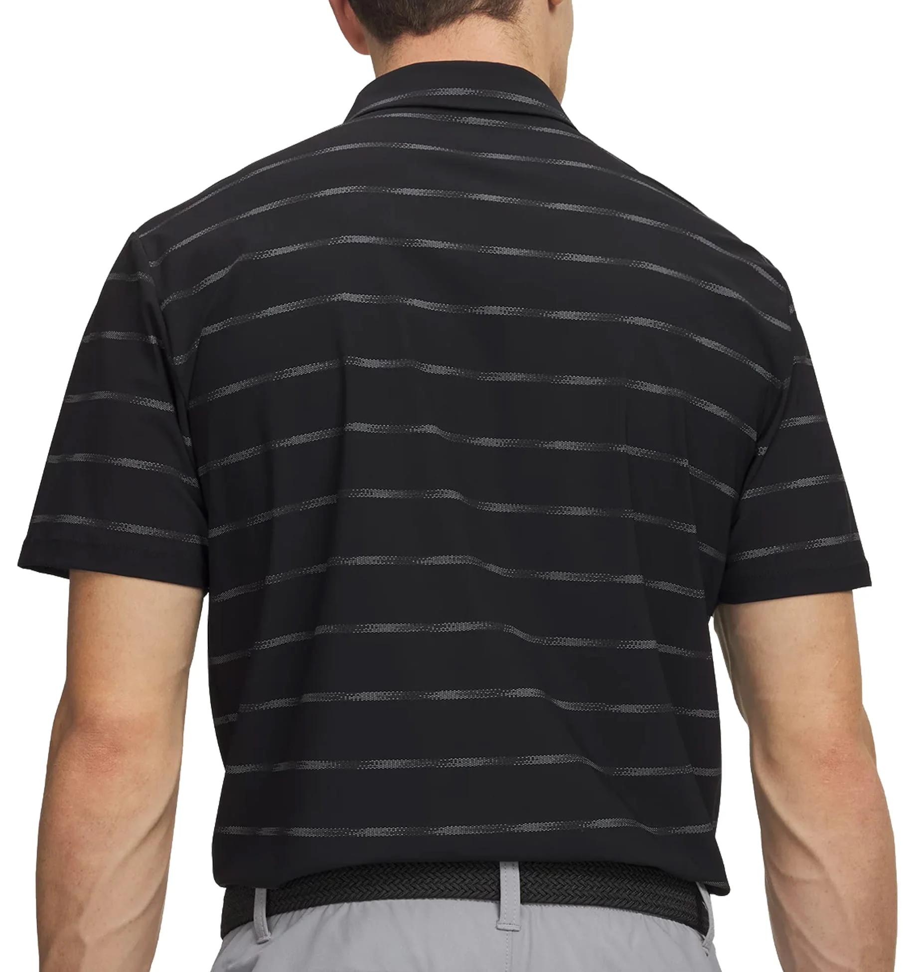 Under Armour Drive Chill Printed Polo Shirt - Black/Castlerock/Halo Gray - Image 2