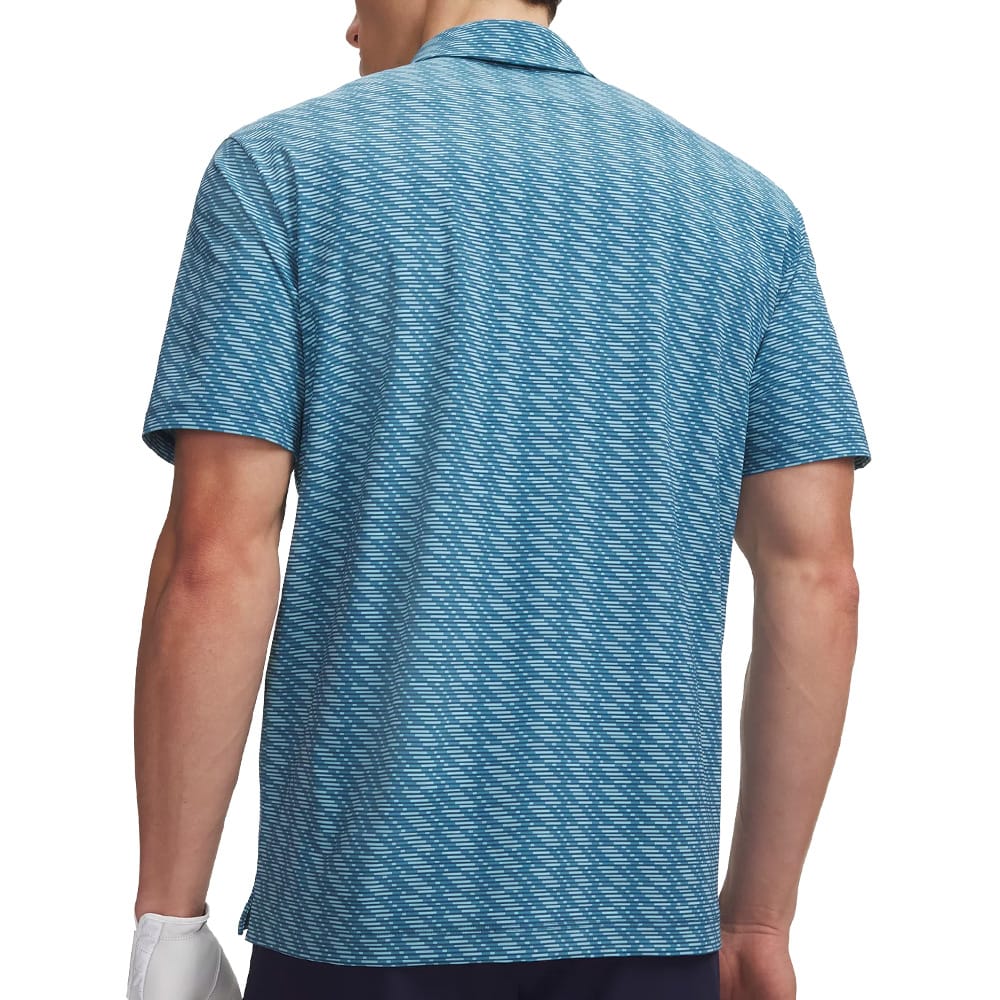 Under Armour Drive Chill Printed Polo Shirt - Boundless Blue/Blue Haze/Midnight Navy - Image 2