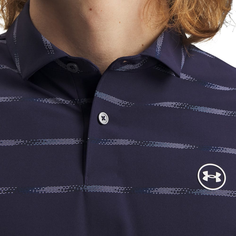 Under Armour Drive Chill Printed Polo Shirt - Midnight Navy/Blue Haze/White - Image 3