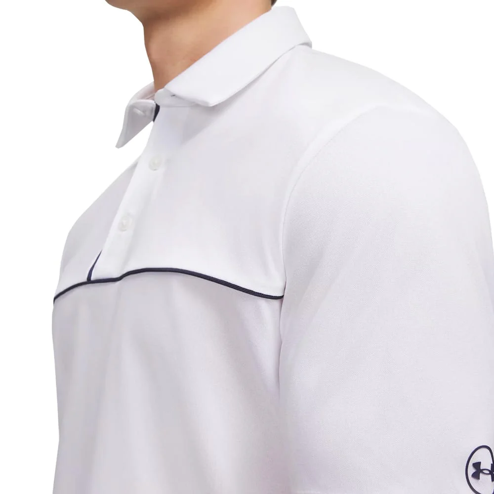 Under Armour ArmourDry Horizon Polo Shirt - White/Midnight Navy/Midnight Navy - Image 3