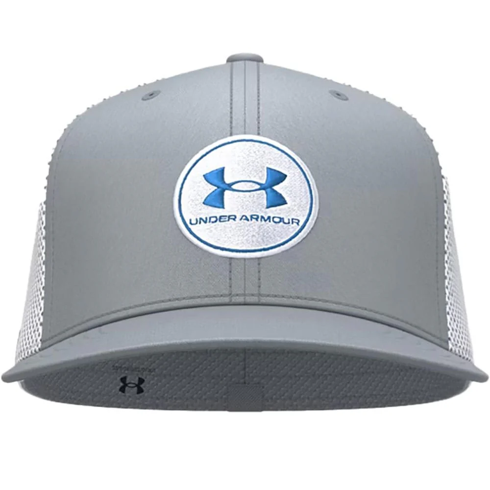 Under Armour Drive Mid Straight Cap - Steel/Blue Atlantis - Image 2