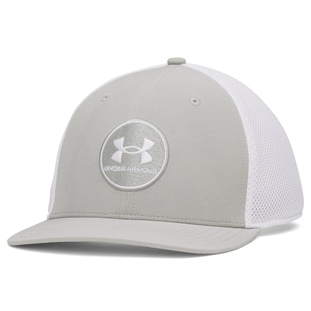 Under Armour Drive Mid Stretch Cap - Titanium/White - Image 2