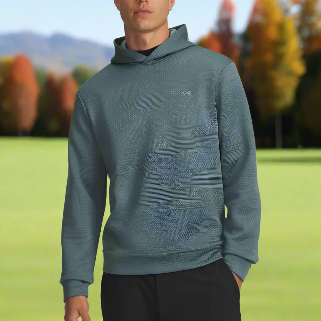 Under Armour Drive Midlayer Jacquard Hoodie - Jasper Blue - Image 4