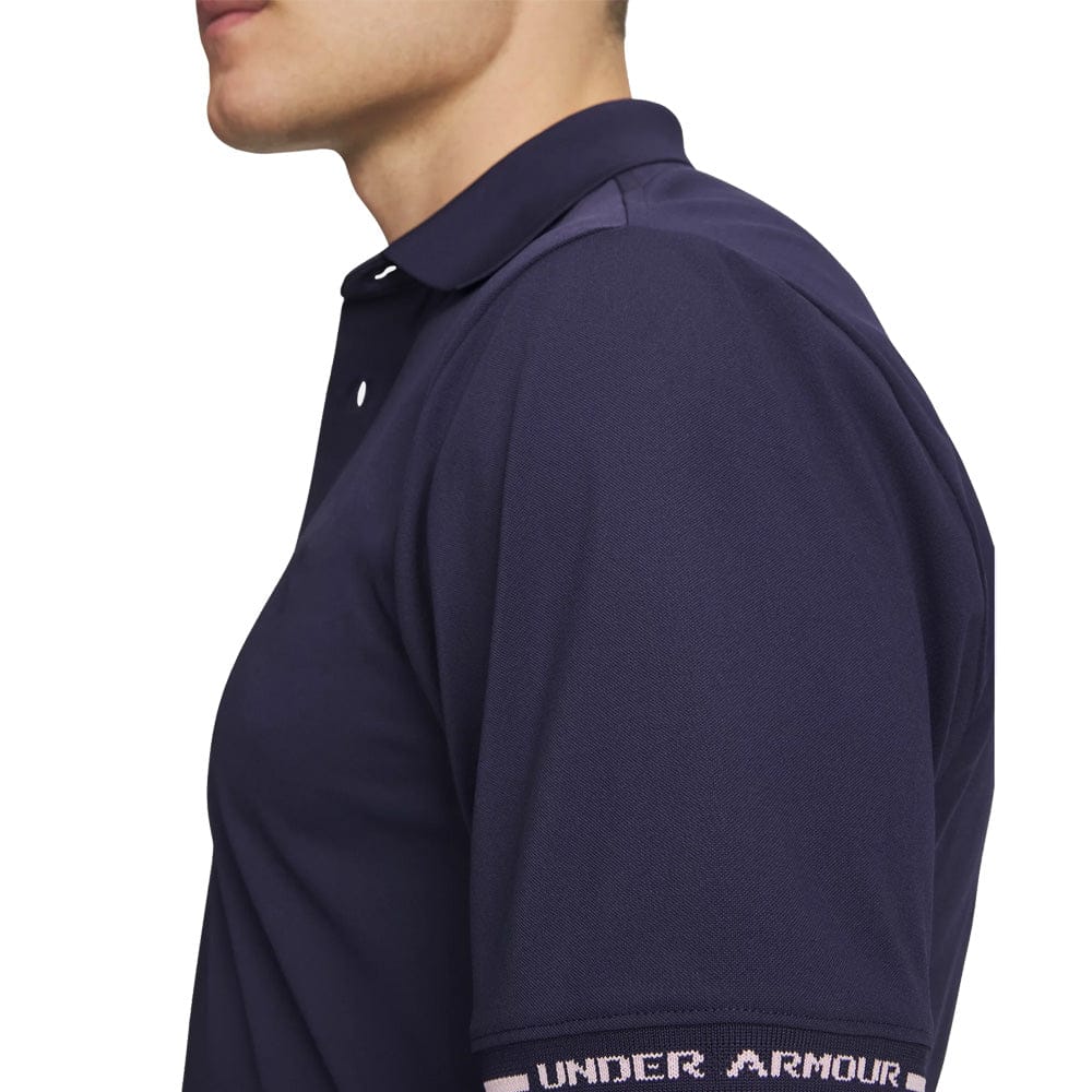 Under Armour ArmourDry Pique Polo Shirt - Midnight Navy/Prime Pink/Prime Pink - Image 3
