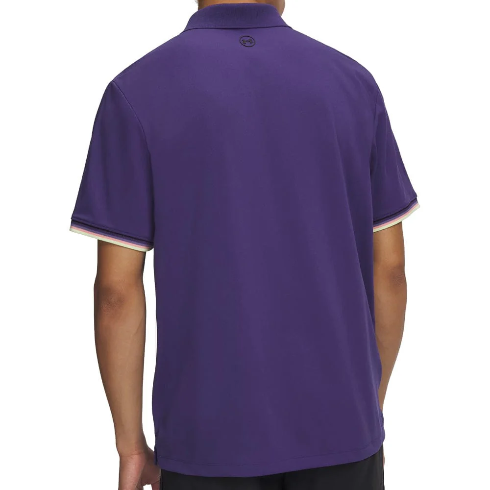 Under Armour ArmourDry Pique Polo Shirt - Mystical Purple/Black/Black - Image 2