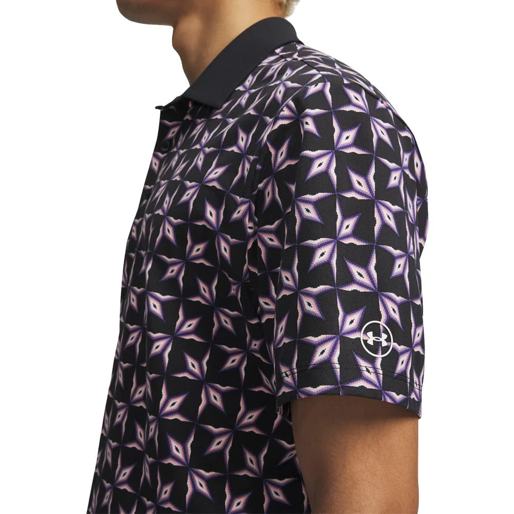 Under Armour ArmourDry Printed Polo Shirt - Black/Posh Pink/White - Image 3