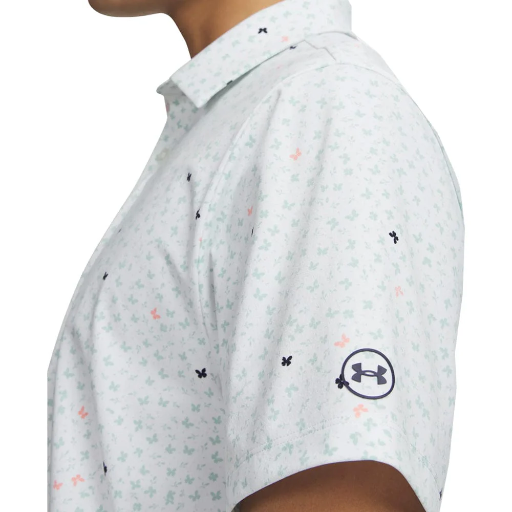 Under Armour ArmourDry Printed Polo Shirt - White/Enamel Blue/Midnight Navy - Image 3