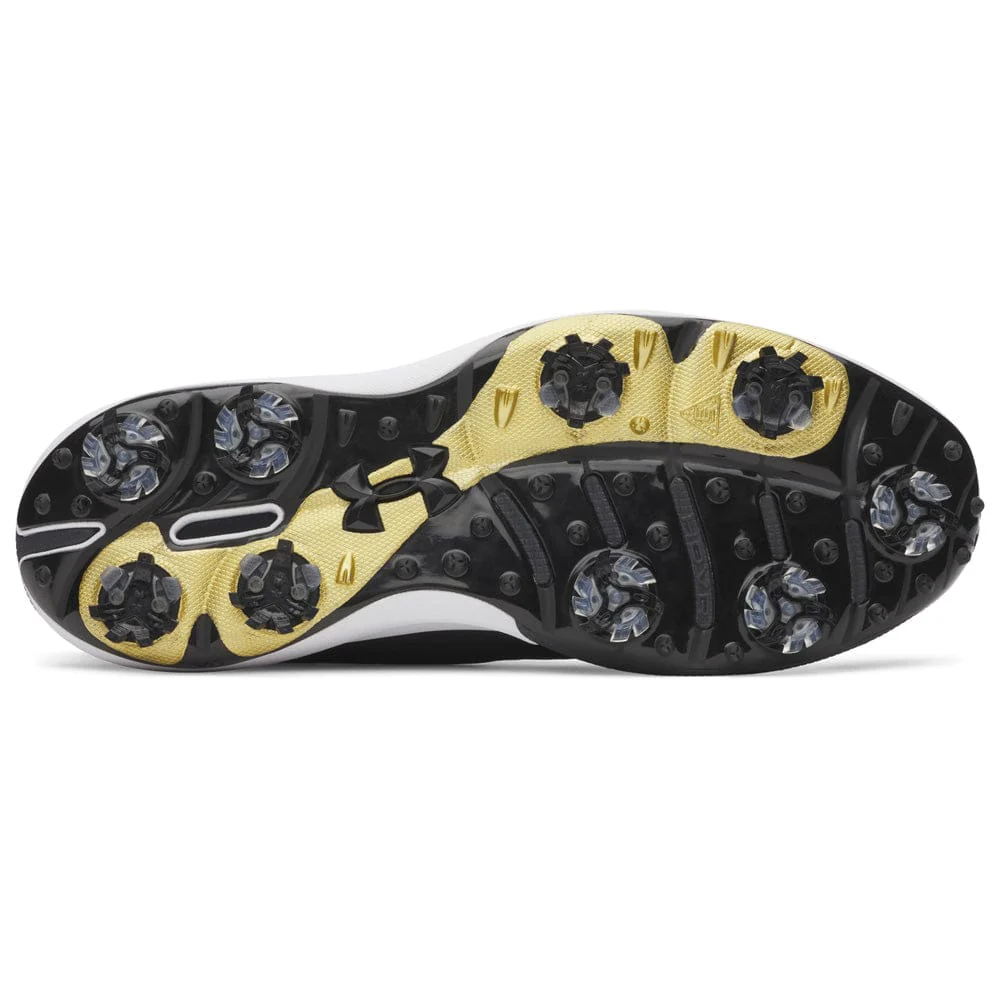 Under Armour Drive Pro Clone Waterproof Spiked Shoes - Black/Anthracite/Metallic Gold - Image 2