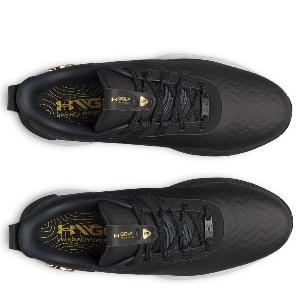 Under Armour Drive Pro Clone Waterproof Spiked Shoes - Black/Anthracite/Metallic Gold - Image 4