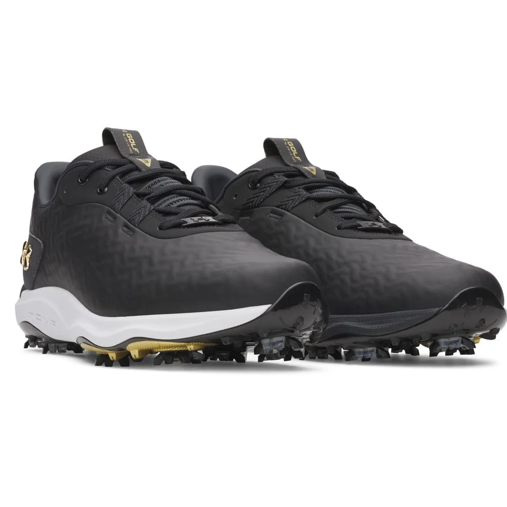 Under Armour Drive Pro Clone Waterproof Spiked Shoes - Black/Anthracite/Metallic Gold - Image 5