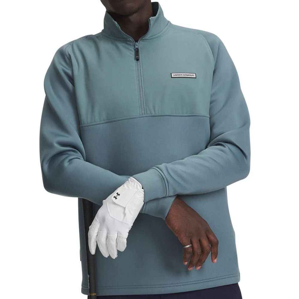 Under Armour Drive Pro Hybrid 1/2 Zip Pullover - Jasper Blue/Black - Image 2