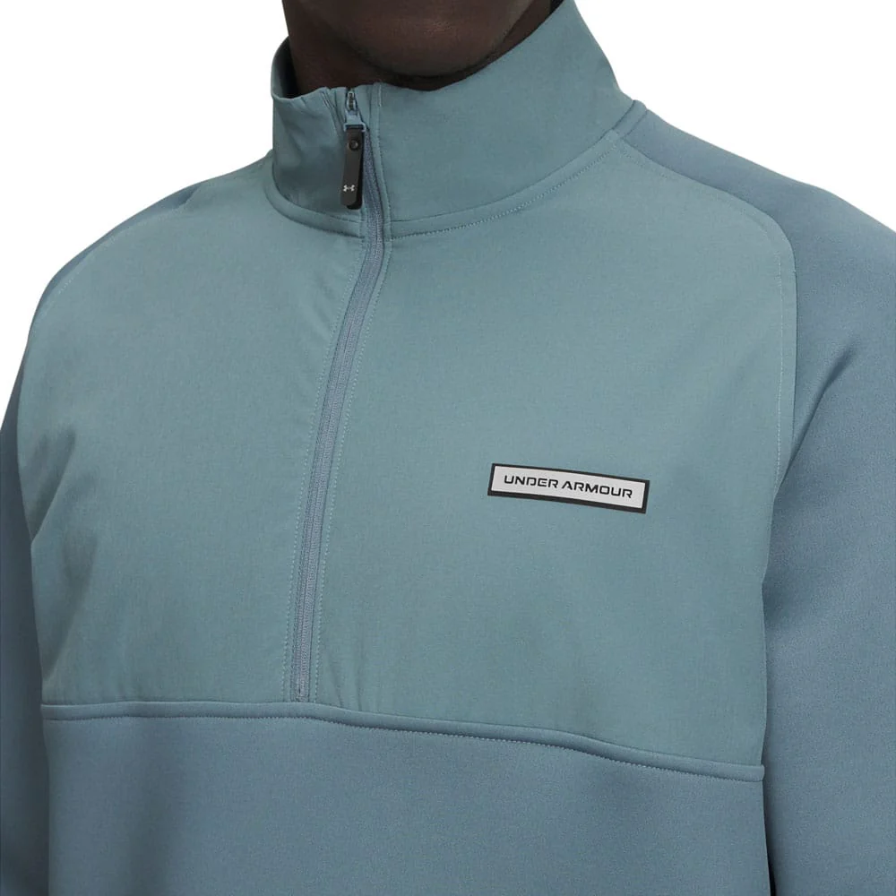 Under Armour Drive Pro Hybrid 1/2 Zip Pullover - Jasper Blue/Black - Image 4
