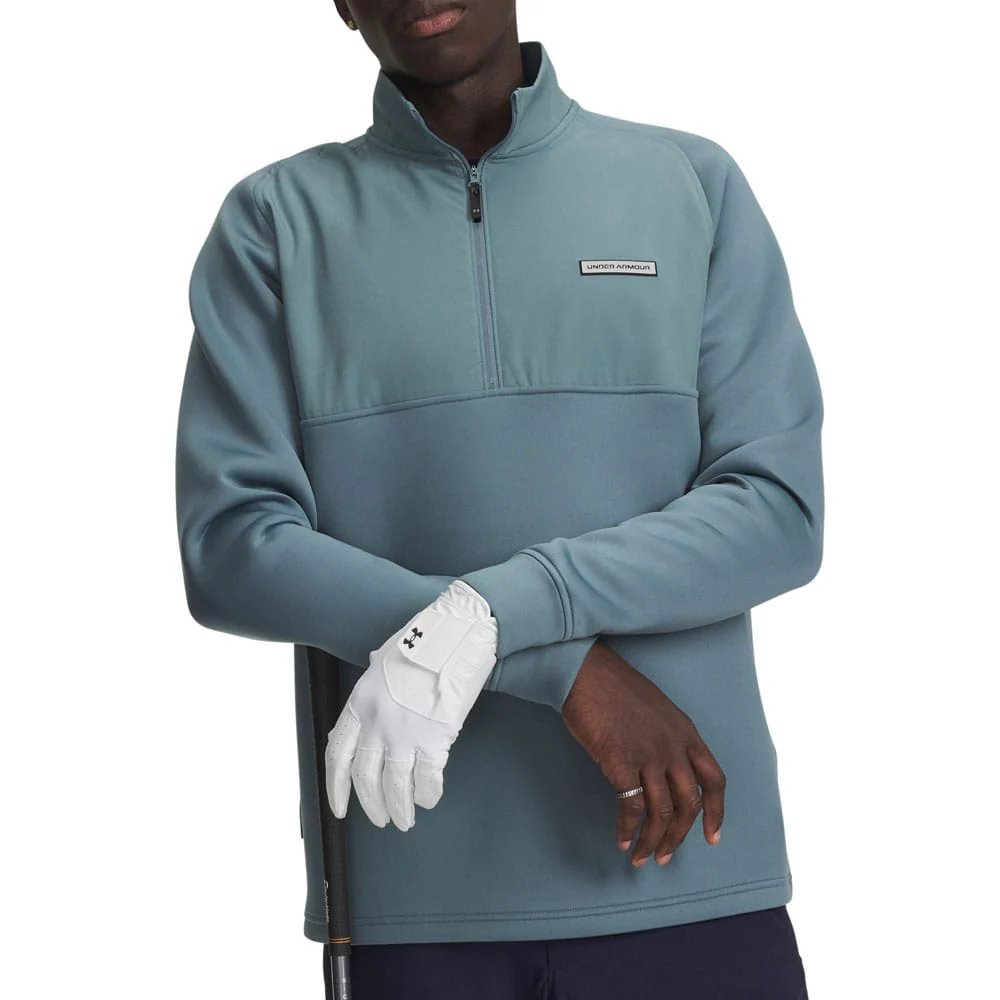 Under Armour Drive Pro Hybrid 1/2 Zip Pullover - Jasper Blue/Black - Image 6