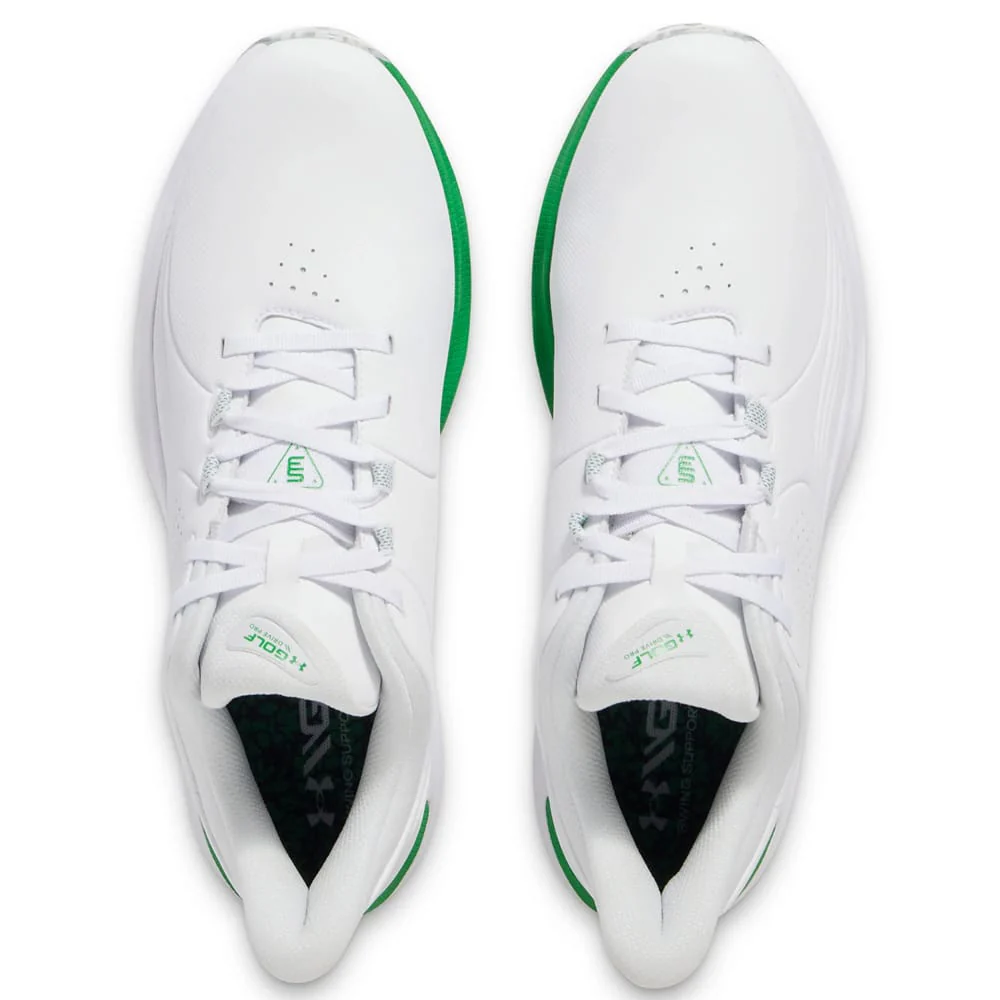 Under Armour Drive Pro Ltd Edition Waterproof Spiked Shoes - White/Team Kelly Green - Image 3