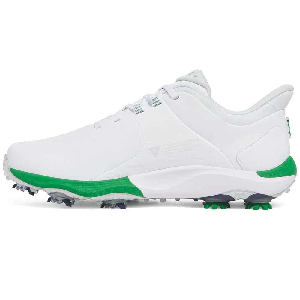 Under Armour Drive Pro Ltd Edition Waterproof Spiked Shoes - White/Team Kelly Green - Image 4