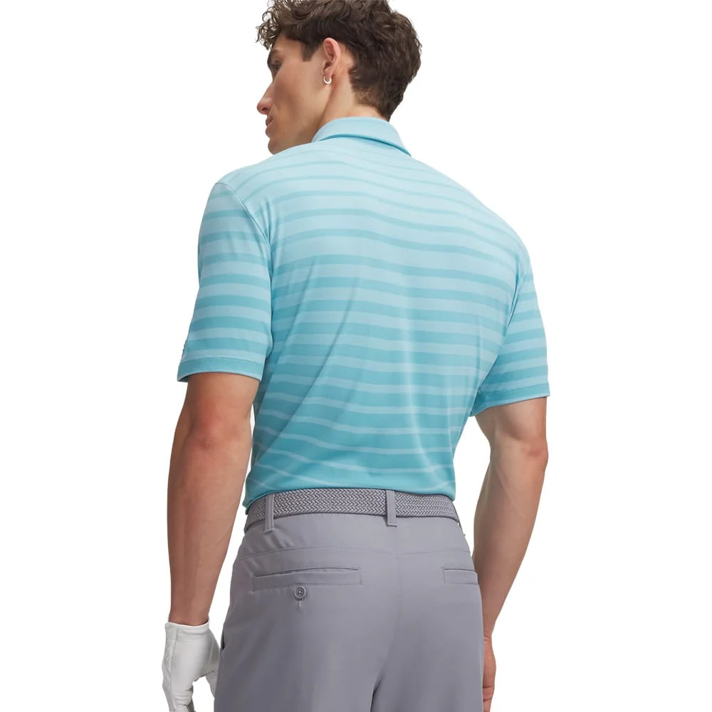 Under Armour ArmourDry Stripe Polo Shirt - Blue Haze/Midnight Navy - Image 2