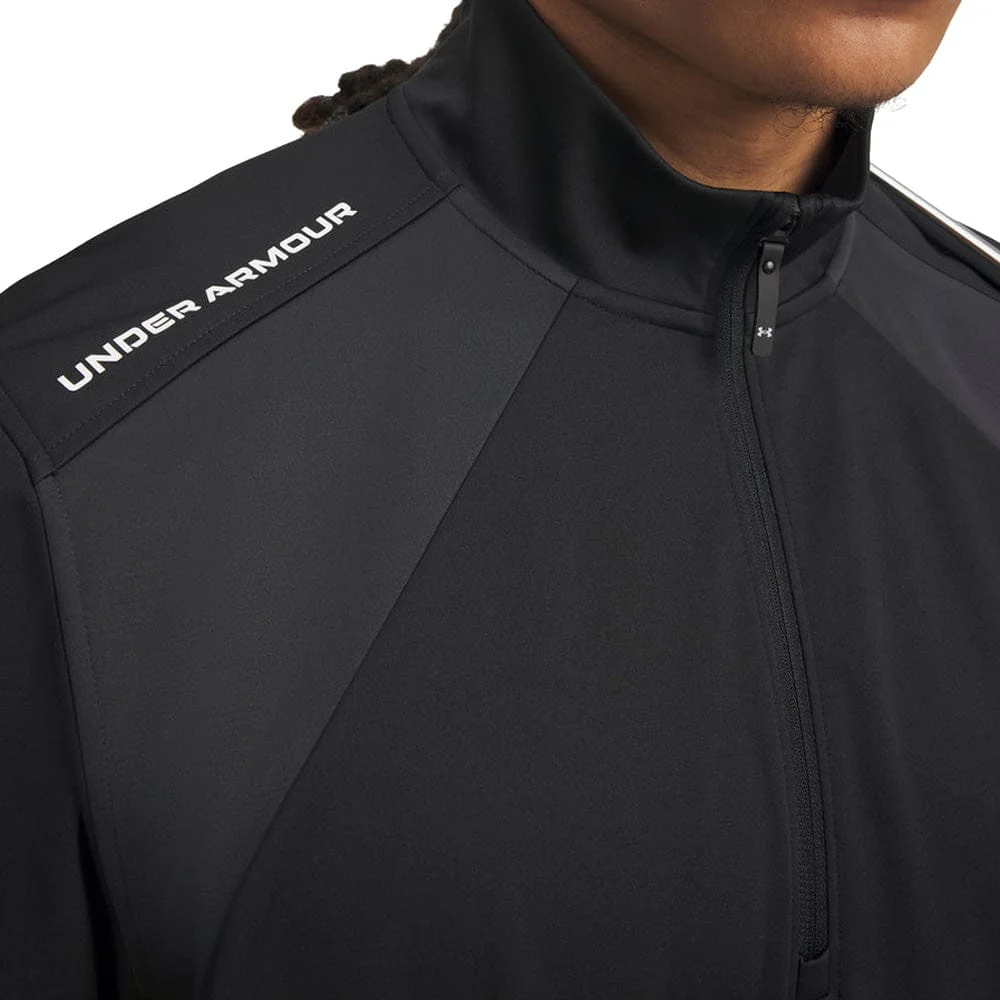 Under Armour Drive Wind Short Sleeve 1/2 Zip Top - Black/White - Image 4