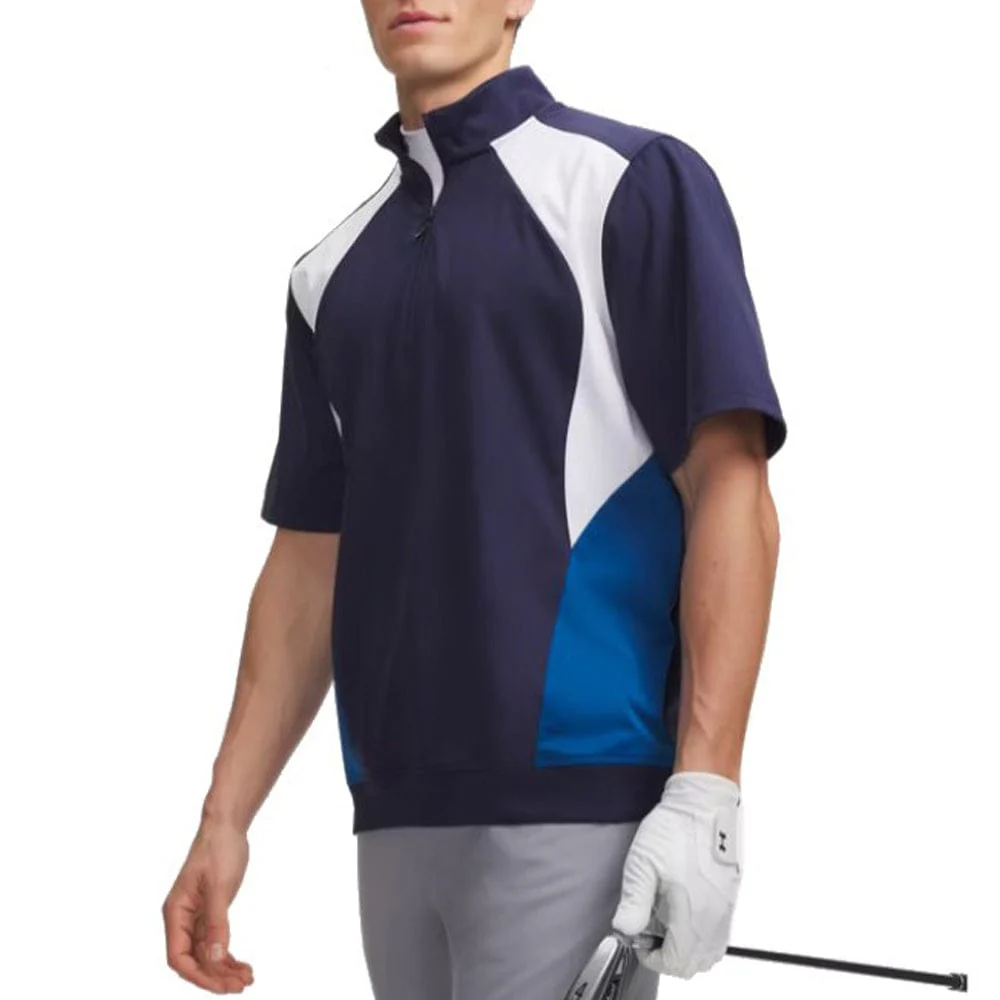 Under Armour Drive Wind Short Sleeve 1/2 Zip Top - Midnight Navy/Varsity Blue/White