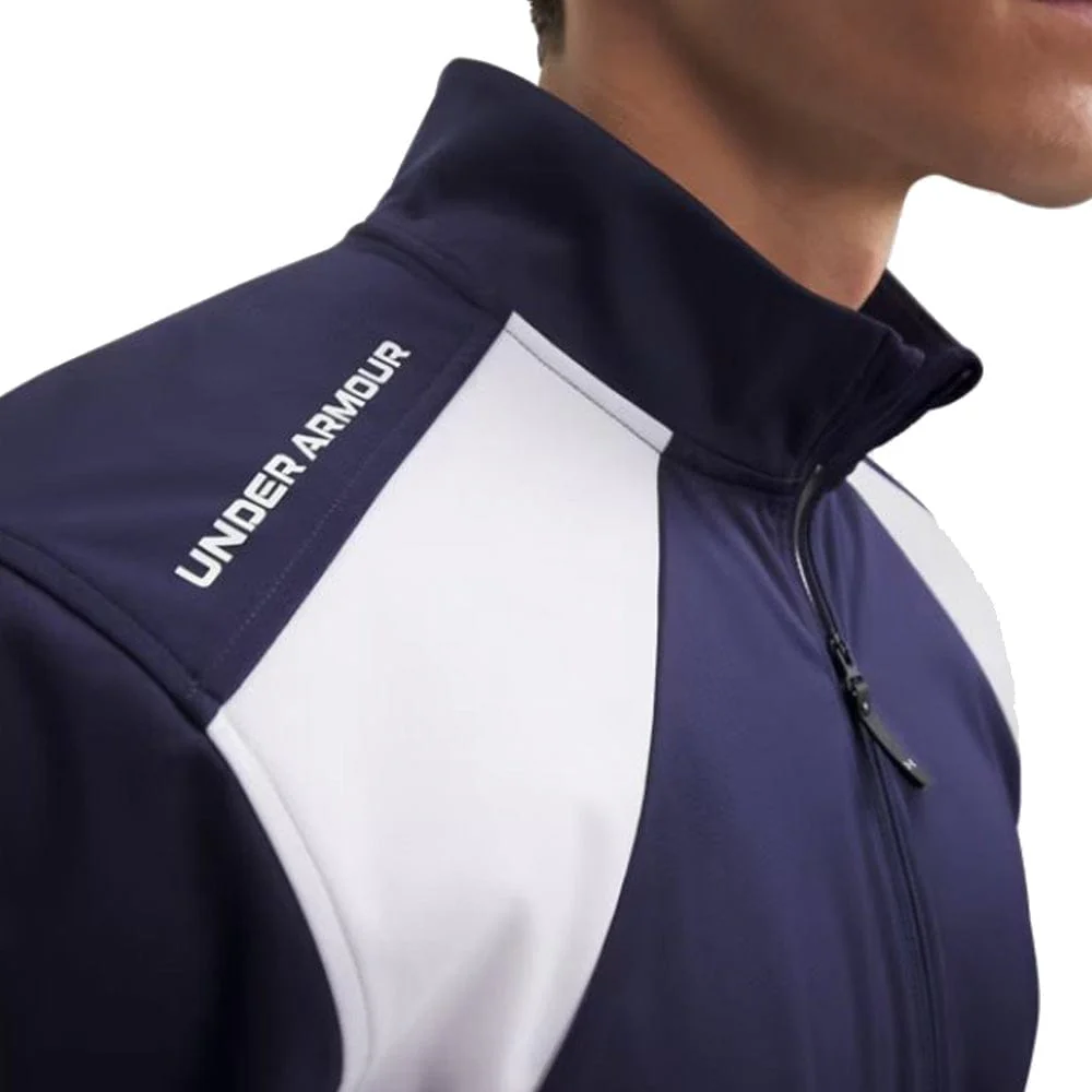 Under Armour Drive Wind Short Sleeve 1/2 Zip Top - Midnight Navy/Varsity Blue/White - Image 3
