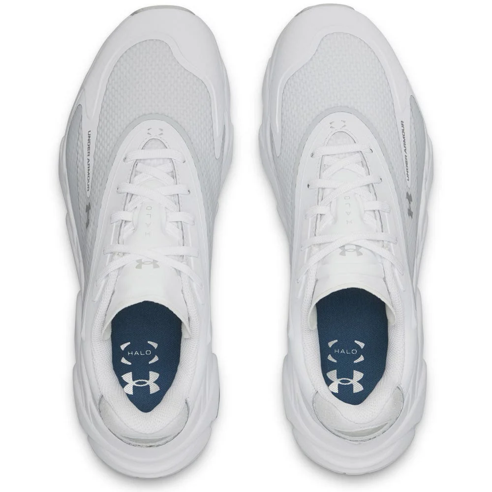 Under Armour Halo Hybrid Waterproof Spikeless Shoes - White/White/Metallic Silver - Image 4