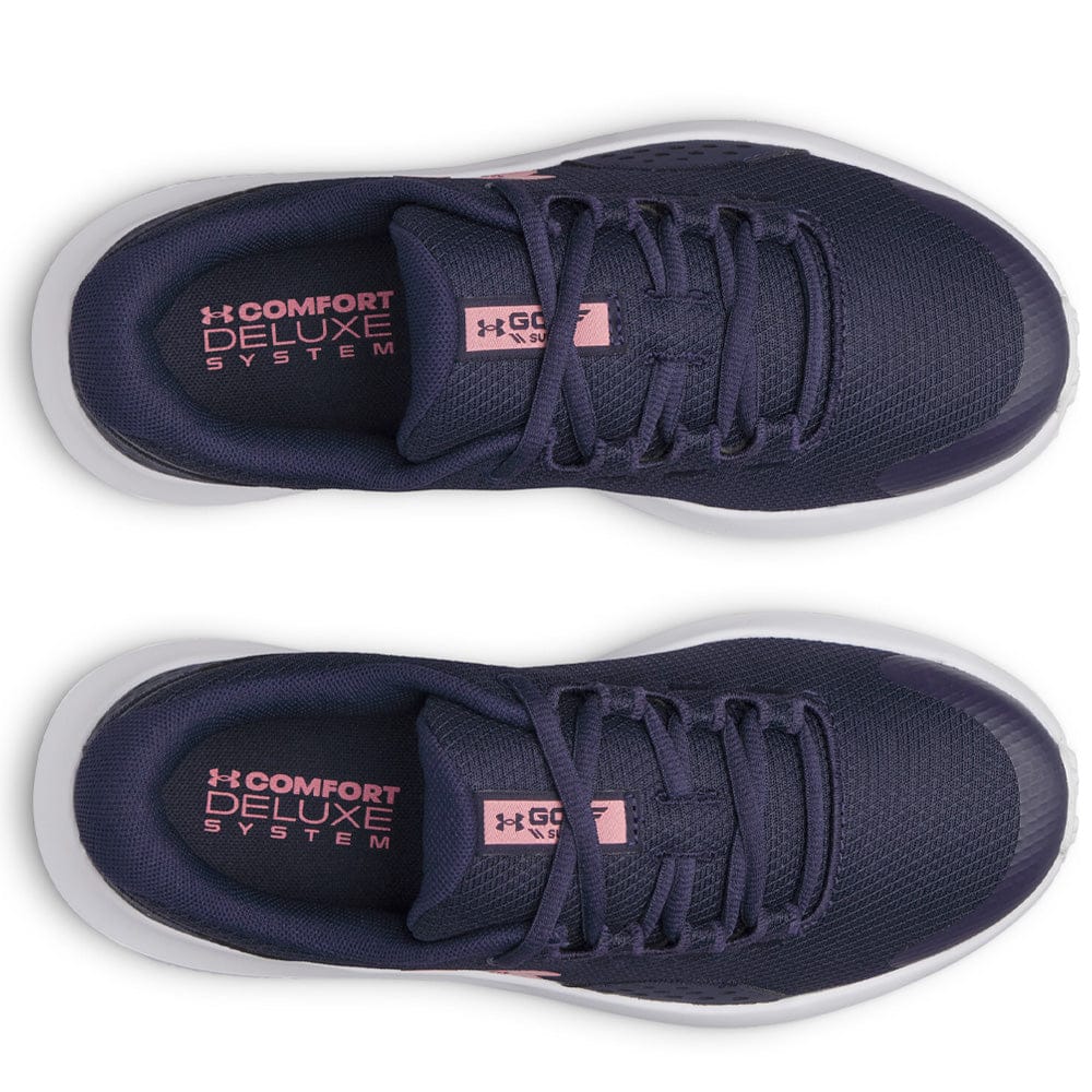 Under Armour Ladies Surge Spikeless Shoes - Midnight Navy/White/Bittersweet Pink - Image 5