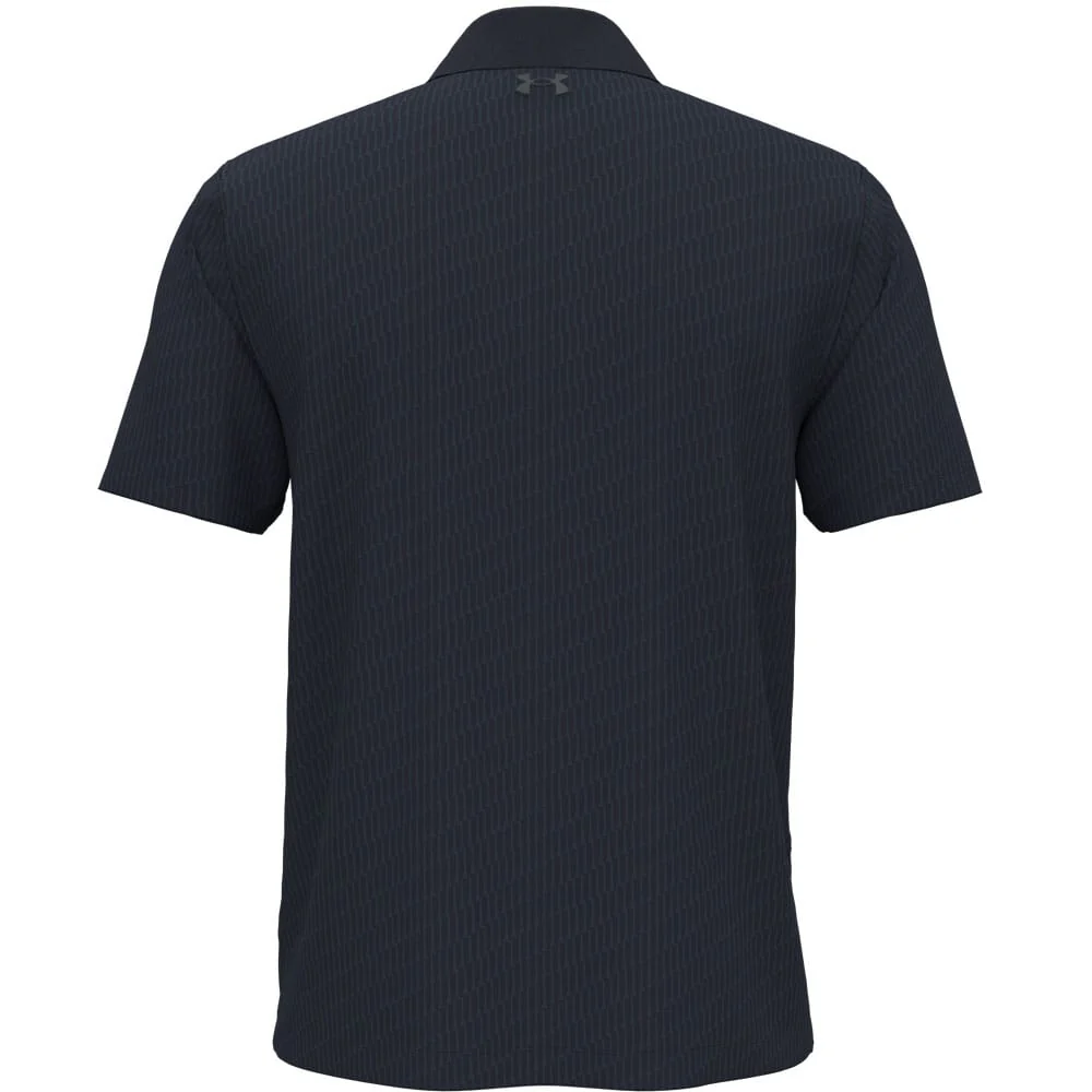 Under Armour Matchplay Printed Polo Shirt - Midnight Navy/Washed Navy/Pitch Gray - Image 3