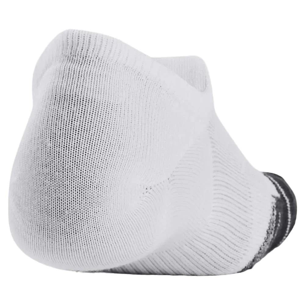Under Armour Performance Tech No Show Socks (3 Pairs) - White/White/Jet Gray - Image 4