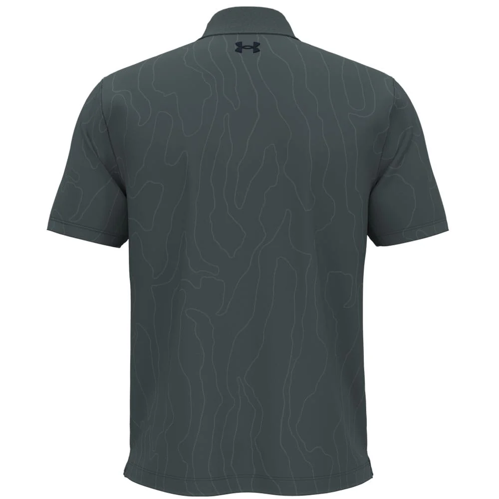 Under Armour Playoff 3.0 Printed Polo Shirt - Jasper Blue/Midnight Navy - Image 3