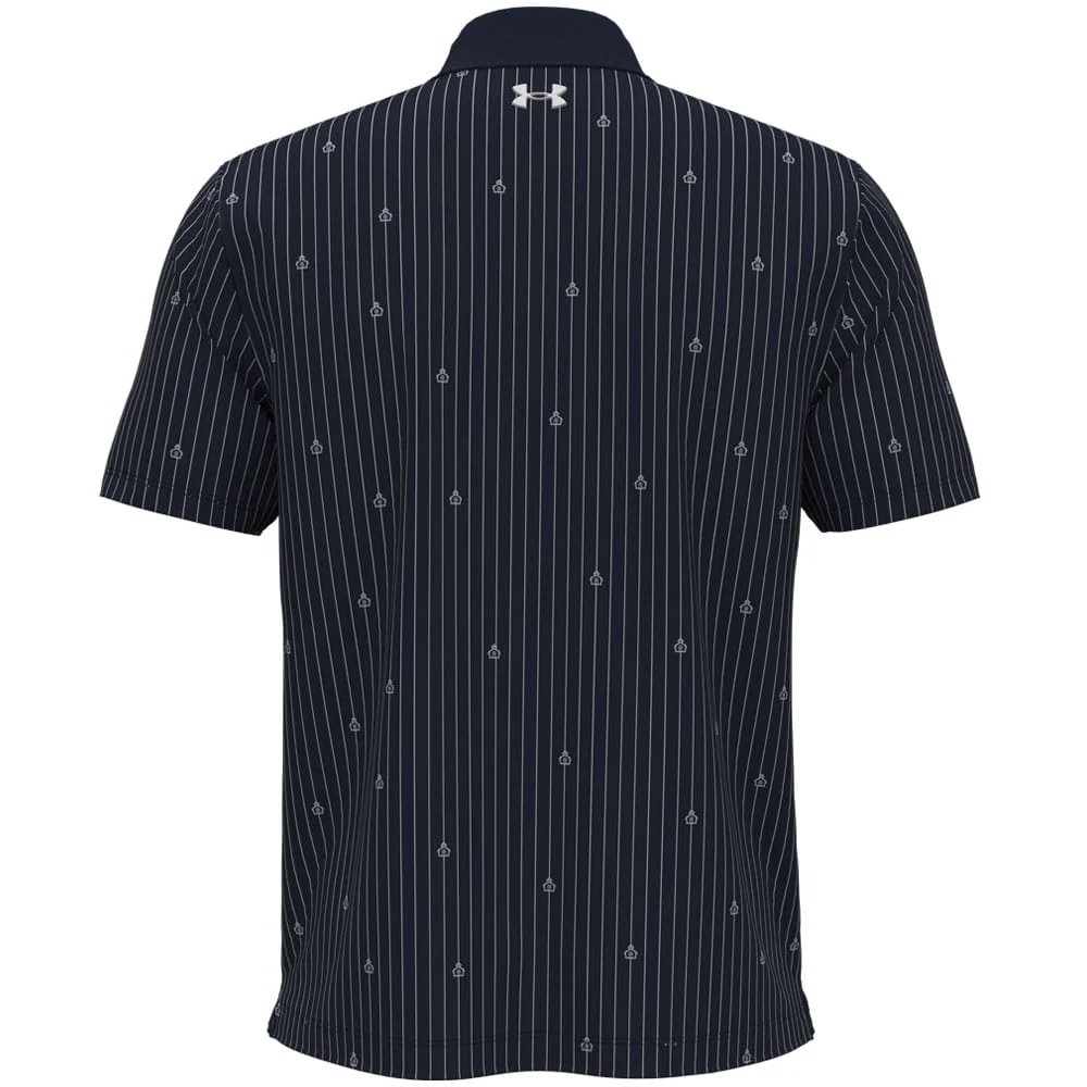 Under Armour Playoff 3.0 Printed Polo Shirt - Midnight Navy/White - Image 3