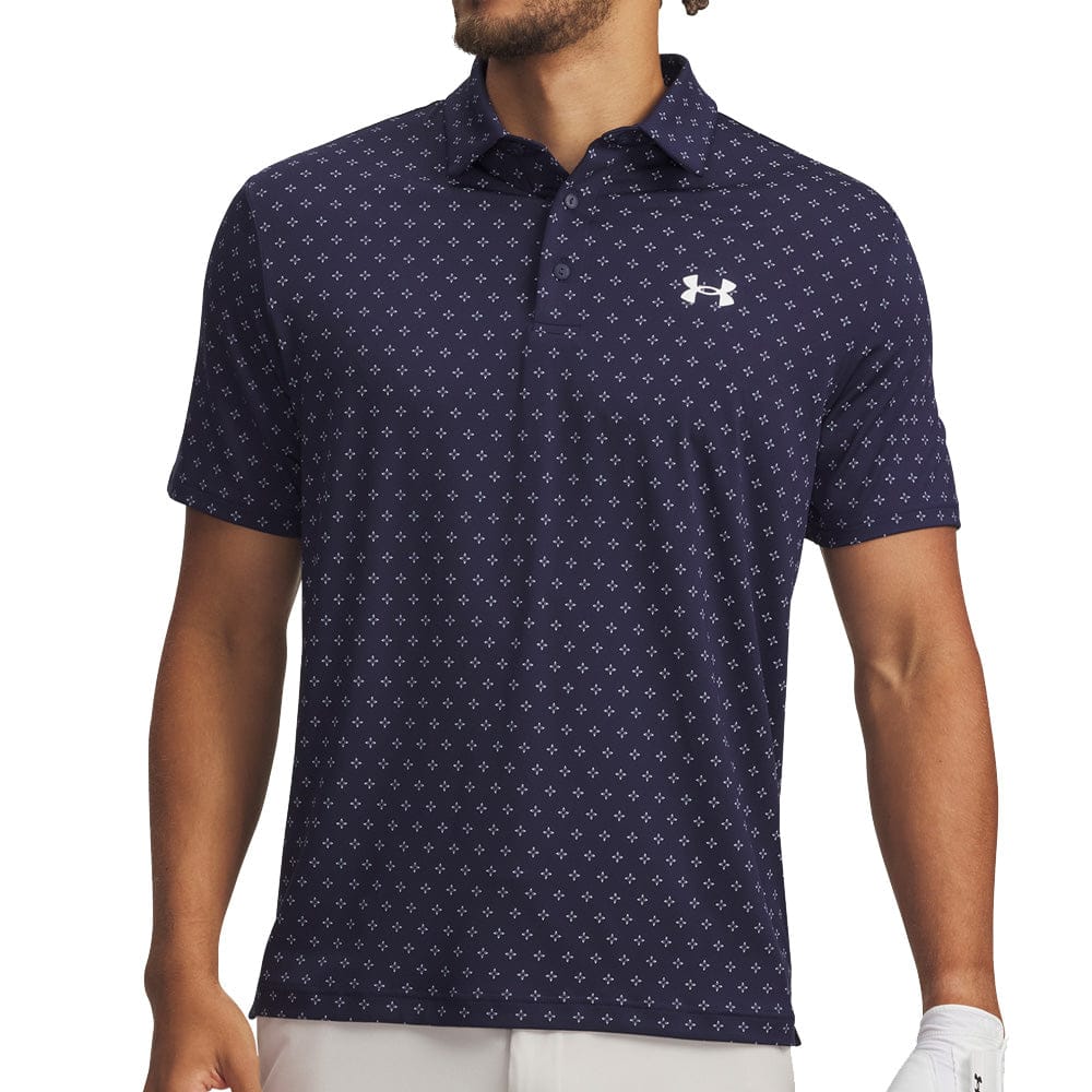 Under Armour Playoff 3.0 Printed Polo Shirt - Midnight Navy/White/White
