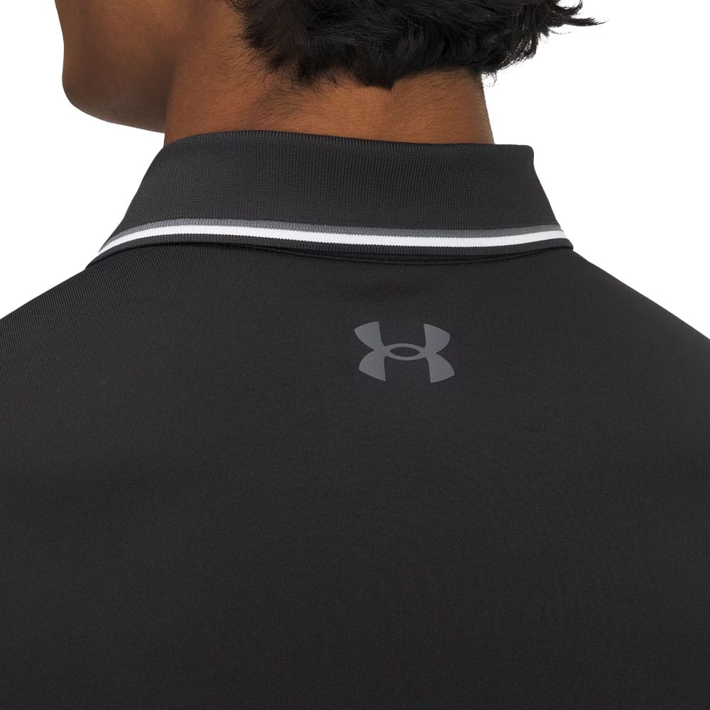 Under Armour Playoff 3.0 Rib Polo Shirt - Black/White/Castlerock - Image 4