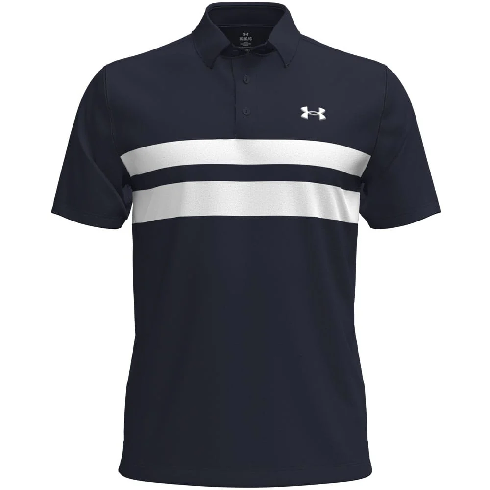Under Armour Playoff 3.0 Stripe Polo Shirt - Midnight Navy/White