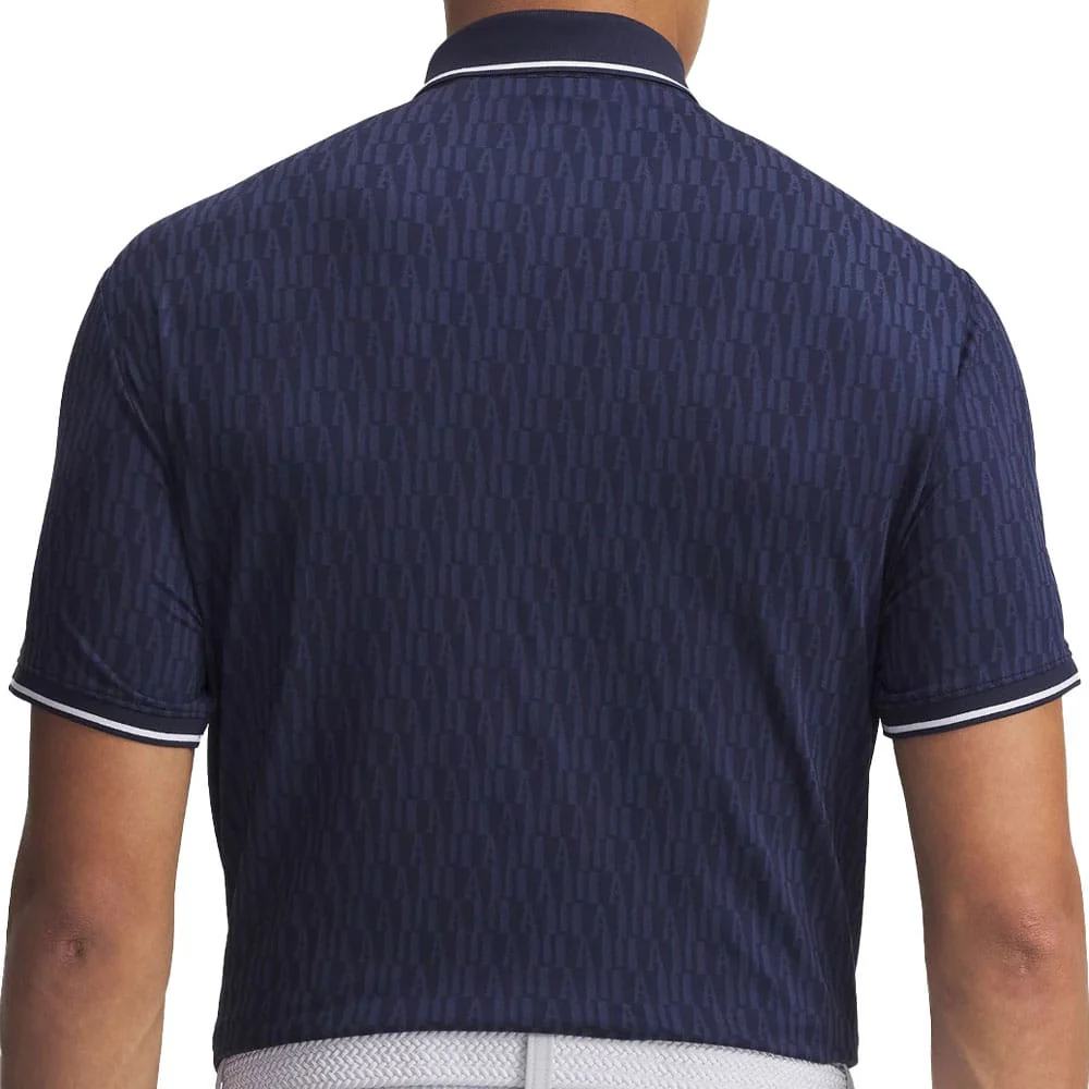 Under Armour Playoff Sport Jacquard Polo Shirt - Midnight Navy/White - Image 2