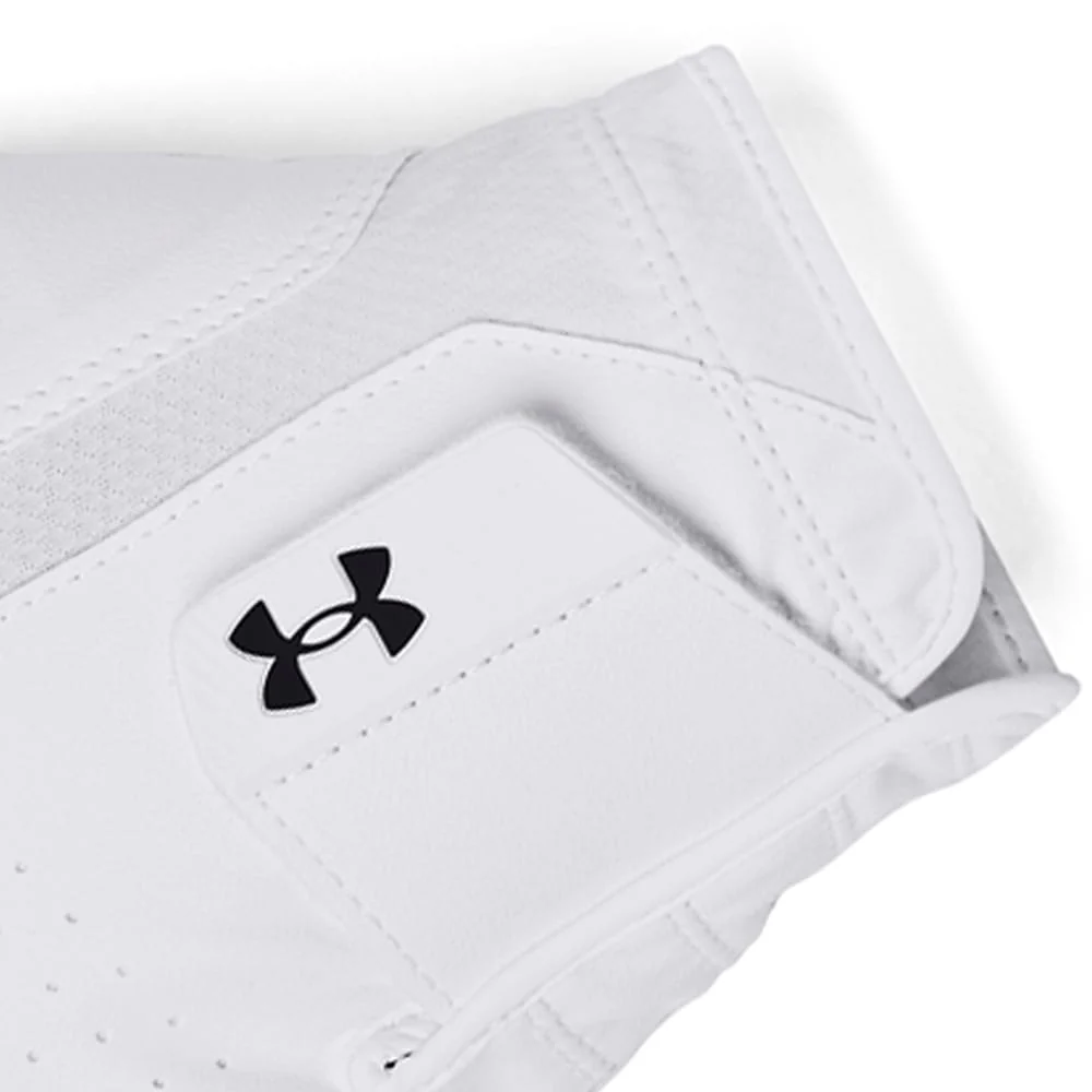 Under Armour Iso-Chill Leather Golf Glove - White/Black - 3-Pack - Image 4