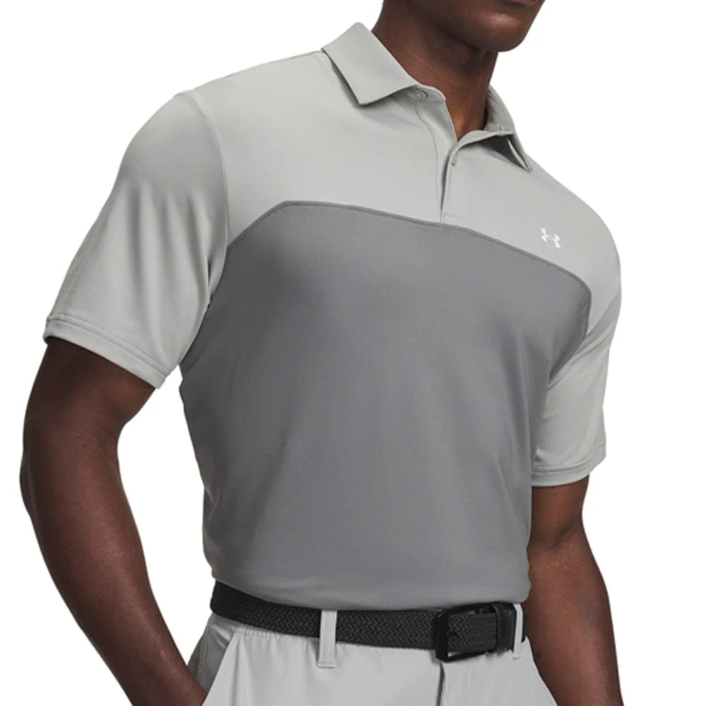 Under Armour T2G Colorblock Polo Shirt - Titanium/Clay Green/White