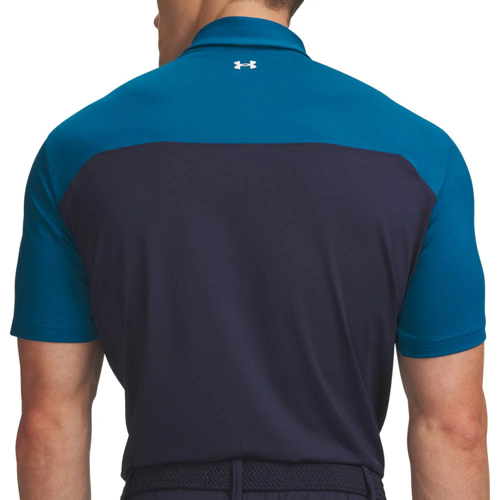 Under Armour T2G Colorblock Polo Shirt - Varsity Blue/Midnight Navy/White - Image 2