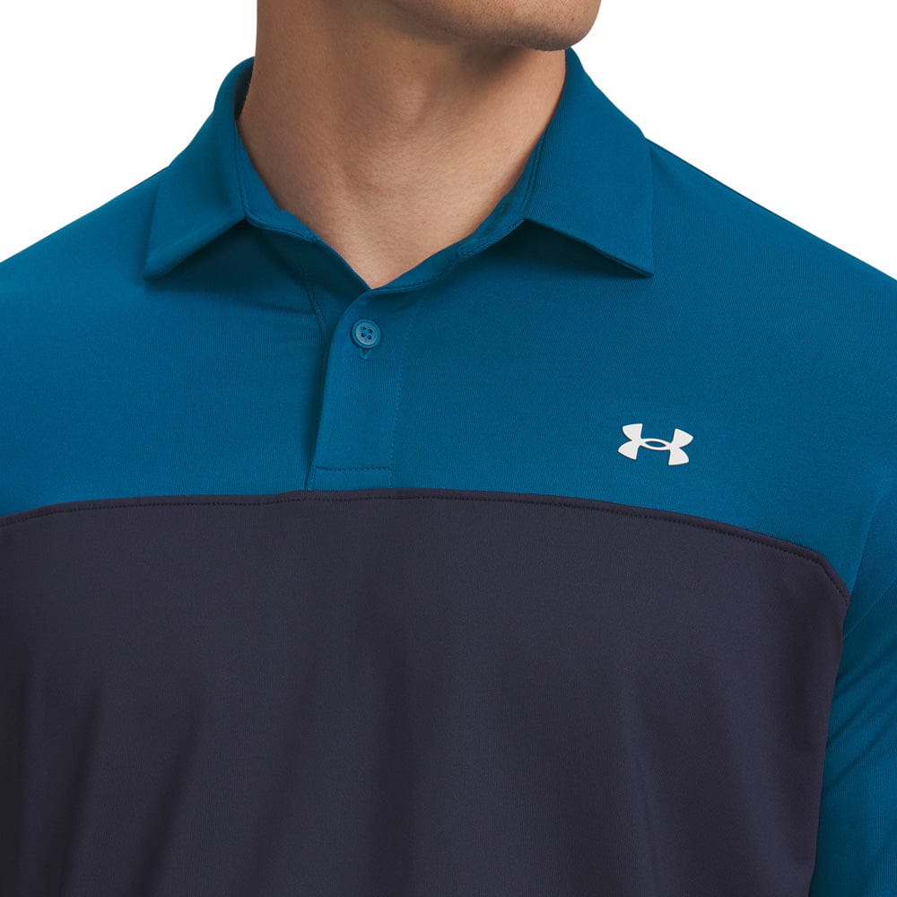 Under Armour T2G Colorblock Polo Shirt - Varsity Blue/Midnight Navy/White - Image 3