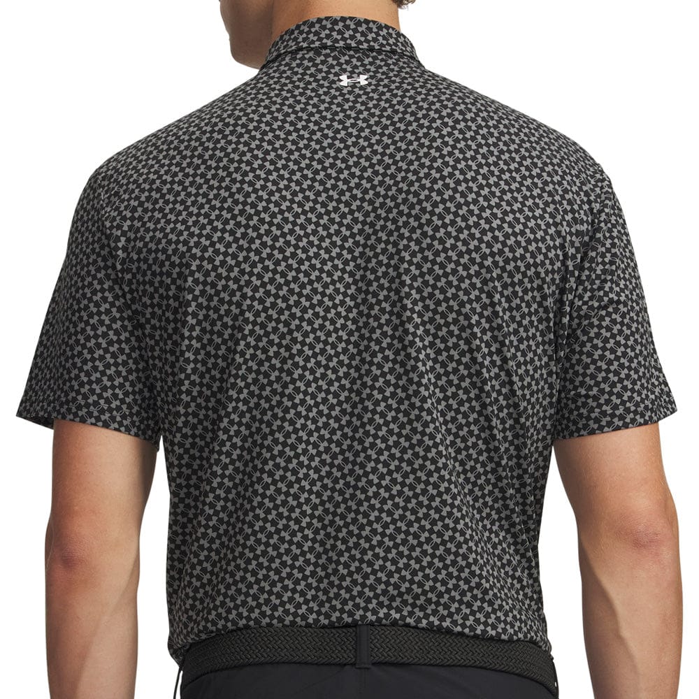Under Armour T2G Printed Polo Shirt - Black/Clay Green/White - Image 2