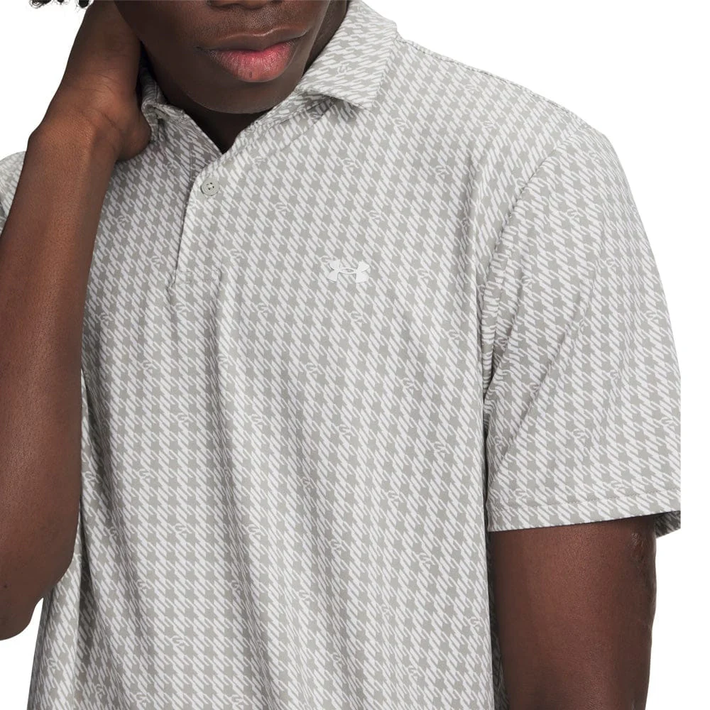 Under Armour T2G Printed Polo Shirt - Titanium/White/White - Image 3
