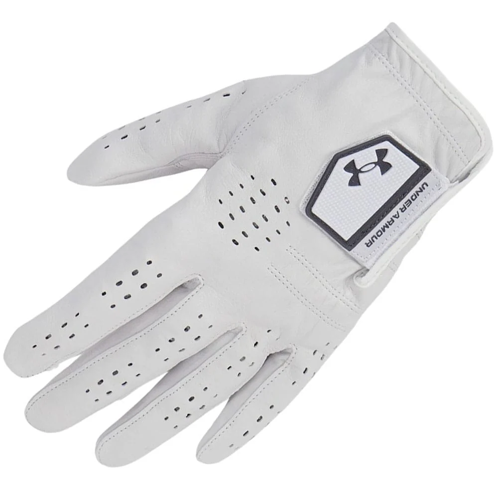 Under Armour Tour Leather Golf Glove - Castlerock/White - 3-Pack - Image 3